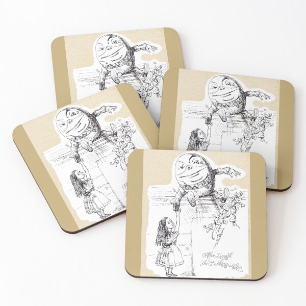 Item preview, Alice Through the Looking-Glass - Egg-shaped Humpty Dumpty Talks With Alice (ink drawing by ACCI) designed and sold by VanyssaGraphics.
