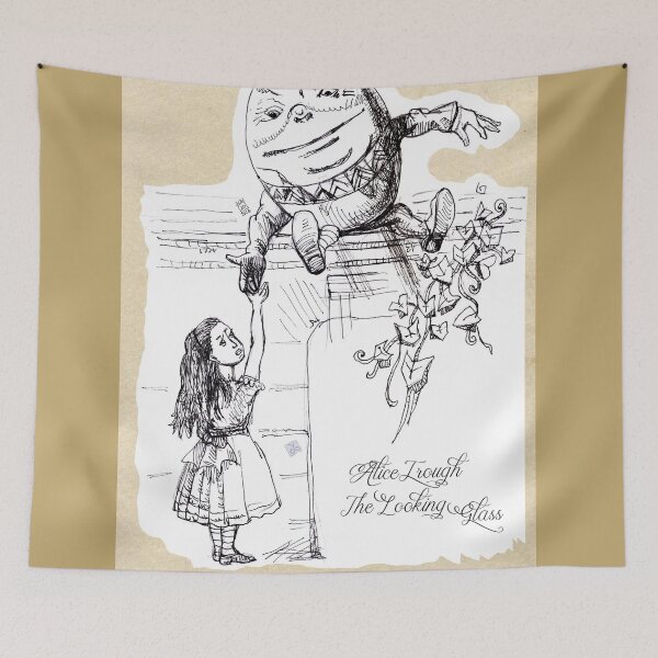 Item preview, Alice Through the Looking-Glass - Egg-shaped Humpty Dumpty Talks With Alice (ink drawing by ACCI) designed and sold by VanyssaGraphics.