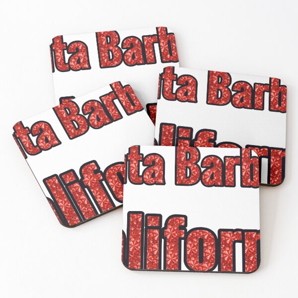 Item preview, Santa Barbara California City Name With Red Rhinestone designed and sold by TheIconSmith.