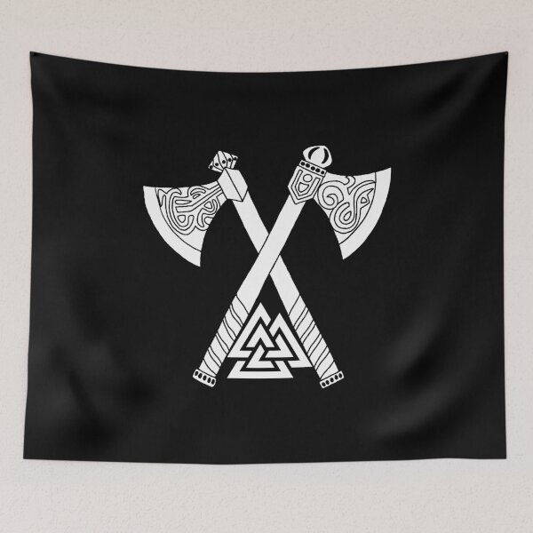 Item preview, White axes and Viking symbol designed and sold by Lagueny.