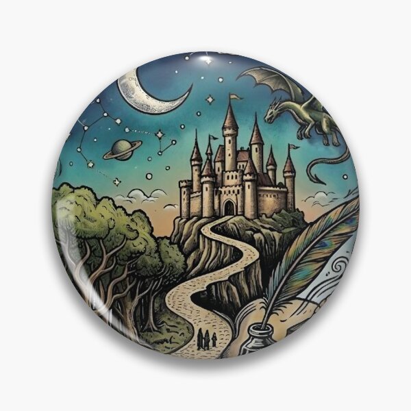 Item preview, Magical Fantasy Book World | Castle Dragon Storybook Illustration designed and sold by GRYFFWEAR.