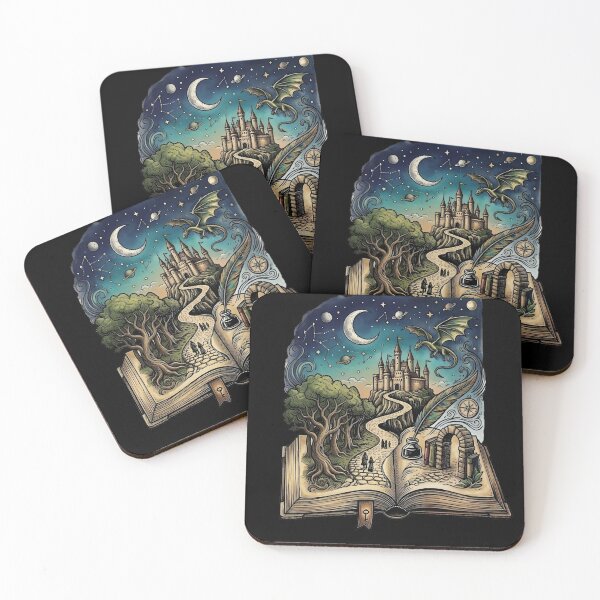 Item preview, Magical Fantasy Book World | Castle Dragon Storybook Illustration designed and sold by GRYFFWEAR.