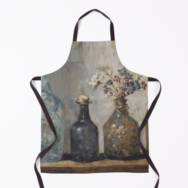Item preview, Vintage Glass Bottles with Wildflowers Still Life designed and sold by Sergey Sedunov.
