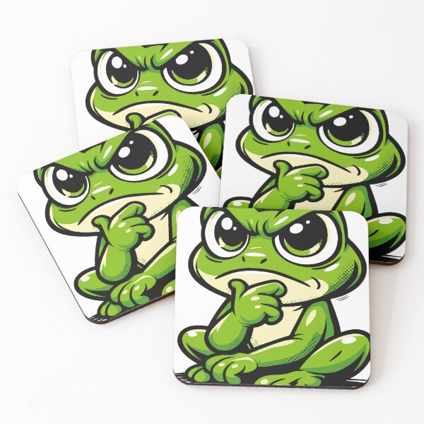 Item preview, A frog character stuck in an overthinking moment. The expressive thinking pose makes the design relatable and humorous. designed and sold by Dejbar.