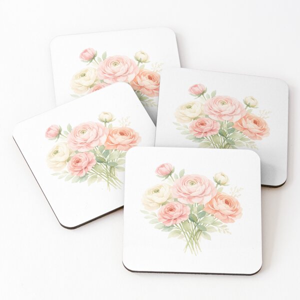 Item preview, Elegant Ranunculus Flowers Watercolor – Romantic Pastel Floral Design designed and sold by SoftMuse Designs.