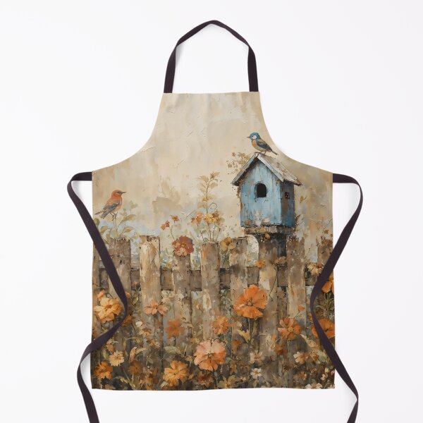 Item preview, Vintage Blue Birdhouse and Garden Songbirds Painting designed and sold by Sergey Sedunov.