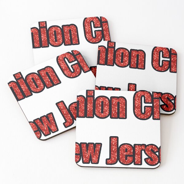 Item preview, Union City New Jersey City Name With Red Rhinestone designed and sold by TheIconSmith.