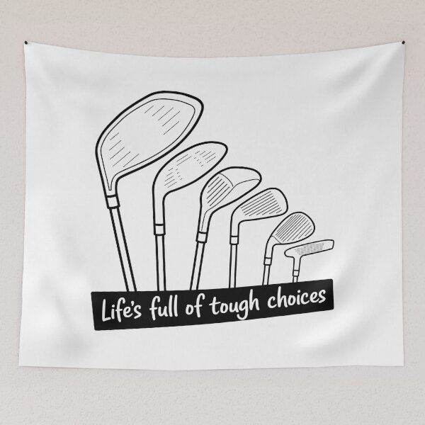 Item preview, Modern Golf Club Fan Design - "Life's Full of Tough Choices" Tee designed and sold by ArthousePromos.