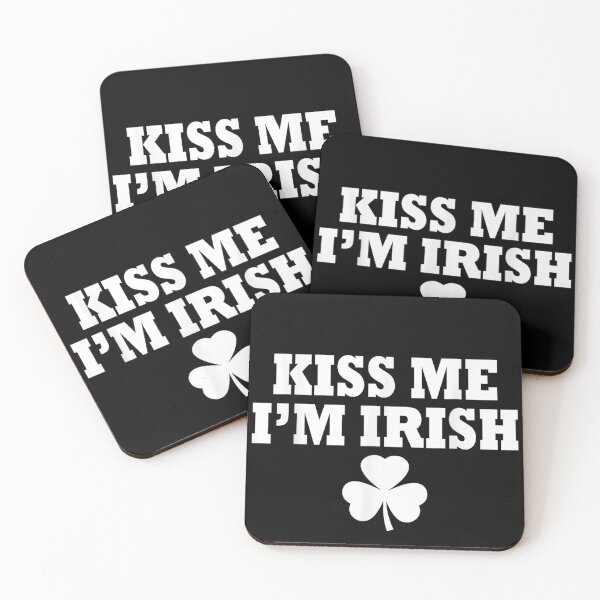 Item preview, Kiss Me I’m Irish Minimal Shamrock Funny St Patrick’s Quote Tee designed and sold by WumbleDoor.
