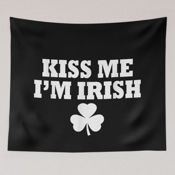 Item preview, Kiss Me I’m Irish Minimal Shamrock Funny St Patrick’s Quote Tee designed and sold by WumbleDoor.