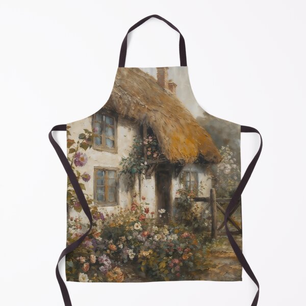Item preview, Vintage English Thatched Cottage with Blooming Rose Garden designed and sold by Sergey Sedunov.