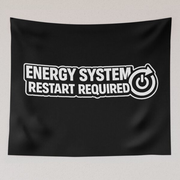 Item preview, Energy System Restart Required Funny Low Energy Humor designed and sold by Timeless Junction.