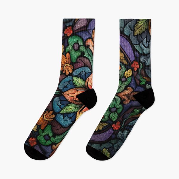 Item preview, Stained Glass Effect Beautiful Floral Design Pattern designed and sold by GrinGalore.