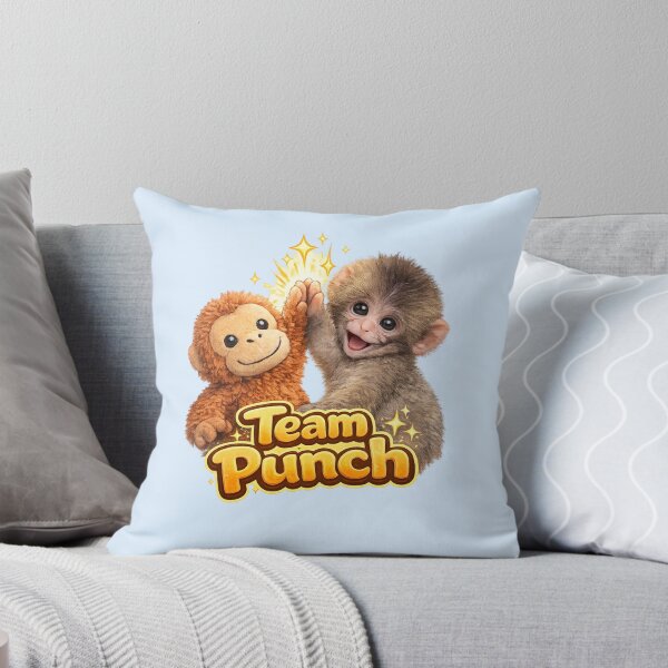 Item preview, Team Punch - Cute Baby Monkey Punch Hive Five Plush Orangutan | Kawaii Wholesome Friendship Animal designed and sold by PopCulturePixel.