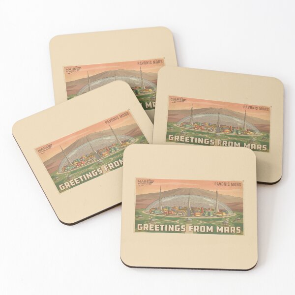 Item preview, Greetings From Mars Pavonis Mons Retro Travel designed and sold by SplashTastic.