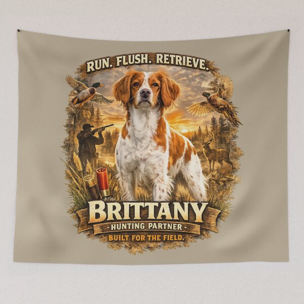 Item preview, Brittany Spaniel Bird Hunting Dog – Hunter Lifestyle Art designed and sold by TammyHunterArt.