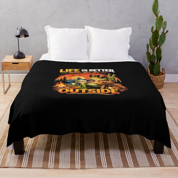 Item preview, Life Is Better When You Are Outside Frog Camping Retro Vintage T-Shirt | Funny Frog Outdoor Adventure Shirt designed and sold by CH-4TEE.
