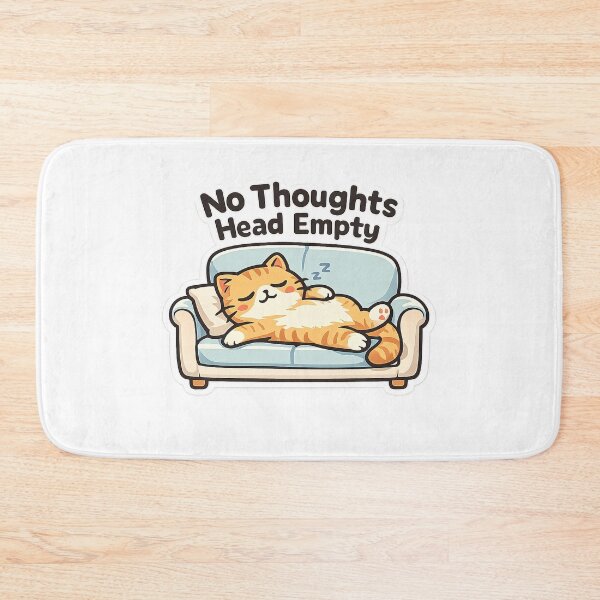 Item preview, No Thoughts Head Empty Cat Sticker – Cute Lazy Cat Meme, Sleeping Cat Aesthetic, Funny Cat Lover Sticker designed and sold by Kanvasly.