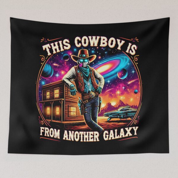 Item preview, This Cowboy Is From Another Galaxy – Cosmic Cowboy Retro Space Western designed and sold by Art-Arcade6.