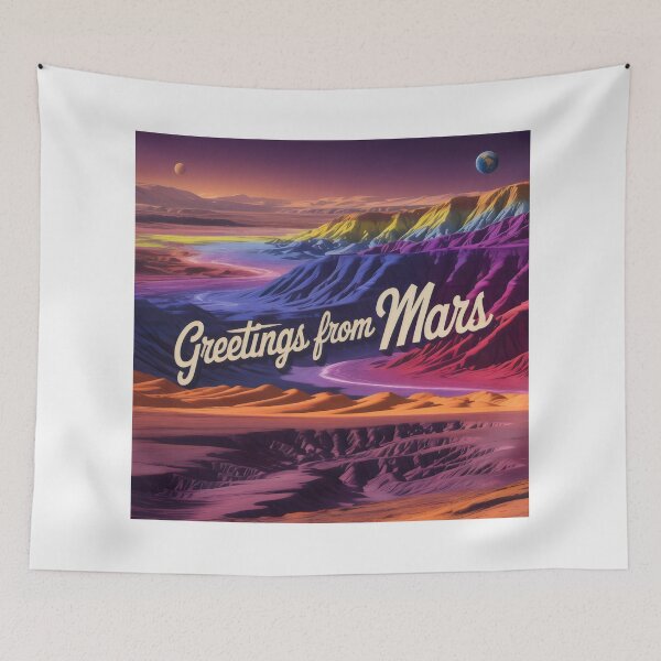Item preview, Greetings From Mars Psychedelic Canyon Landscape designed and sold by SplashTastic.