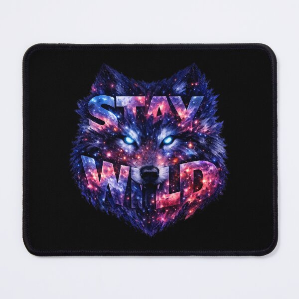 Item preview, Cosmic Wolf Typography - Stay Wild Galaxy Design designed and sold by MKreative Studio.