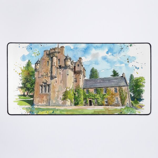 Item preview, Watercolour Illustration of Crathes Castle, Aberdeenshire, Scotland designed and sold by davidelder.