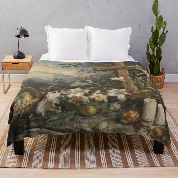 Item preview, Vintage Easter Cross with Lilies and Morning Sky Painting designed and sold by Sergey Sedunov.