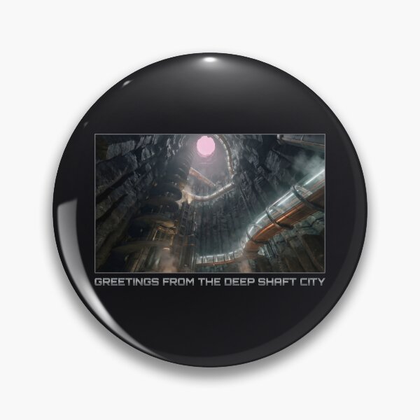 Item preview, Greetings From The Deep Shaft City Sci-Fi Interior designed and sold by SplashTastic.