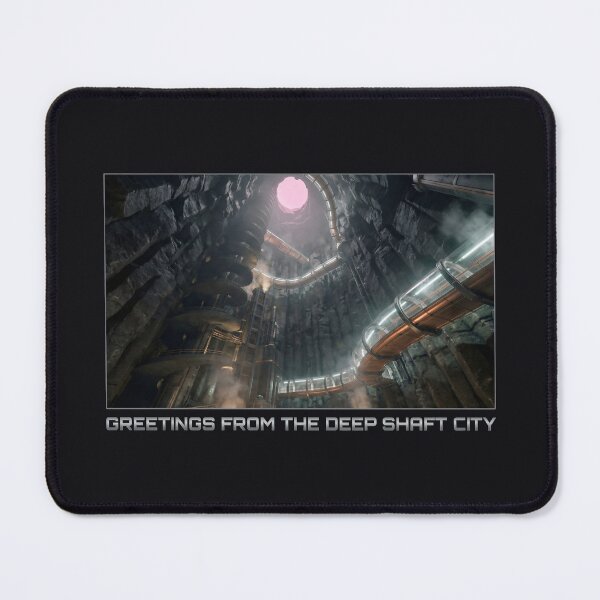 Item preview, Greetings From The Deep Shaft City Sci-Fi Interior designed and sold by SplashTastic.