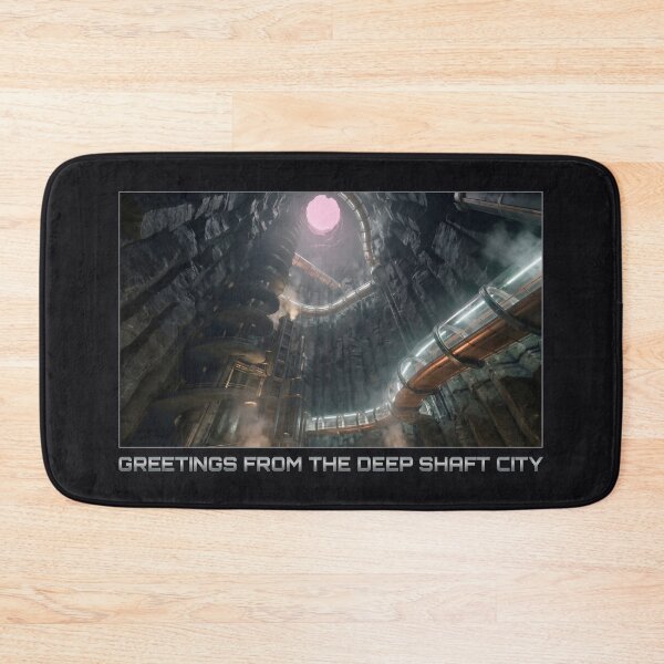 Item preview, Greetings From The Deep Shaft City Sci-Fi Interior designed and sold by SplashTastic.