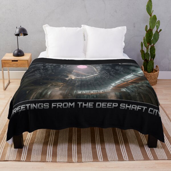 Item preview, Greetings From The Deep Shaft City Sci-Fi Interior designed and sold by SplashTastic.