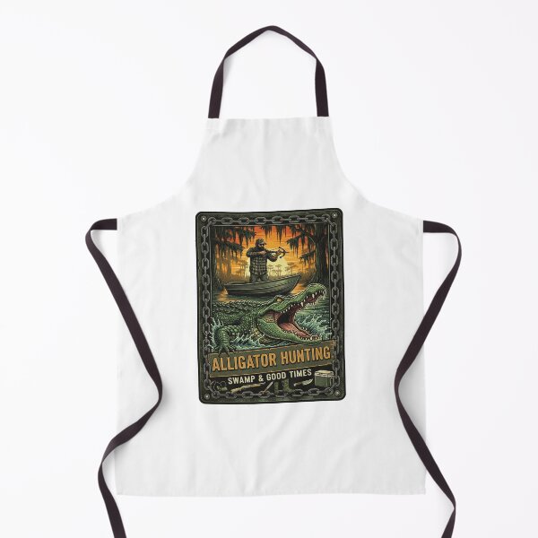 Item preview, Alligator Hunting Swamp & Good Times – Vintage Outdoor Bayou Adventure Art designed and sold by SasquatchTrail.