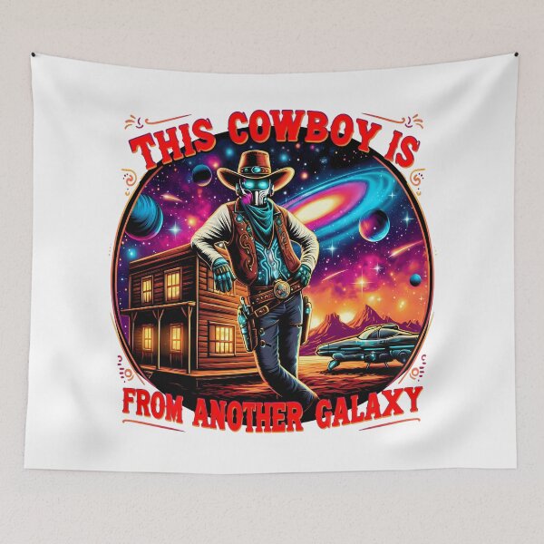 Item preview, This Cowboy Is From Another Galaxy – Cosmic Cowboy Retro Space Western designed and sold by Art-Arcade6.