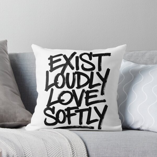 Item preview, Exist Loudly Love Softly - Bold Brush Lettering Typography designed and sold by LockjowArt.