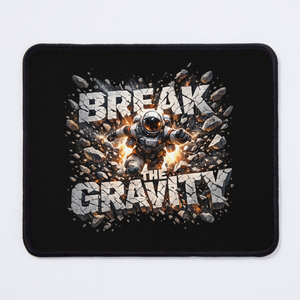 Item preview, Break the Gravity - Astronaut Jetpack Explosion Sci-Fi Typography designed and sold by MKreative Studio.