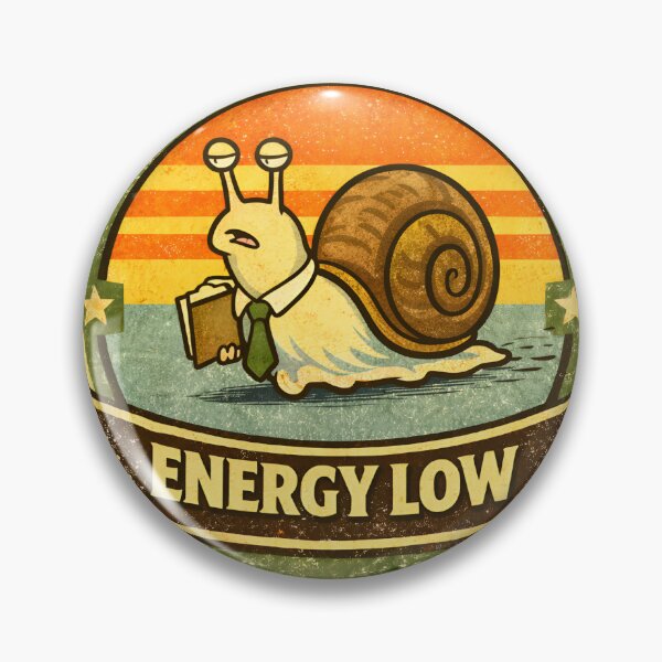 Item preview, Working Slowly – Funny Snail Office Worker Vintage Badge designed and sold by WorkXPlay.