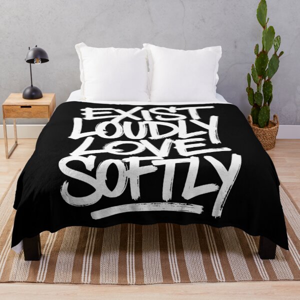 Item preview, Exist Loudly Love Softly - Bold Brush Lettering Typography designed and sold by LockjowArt.