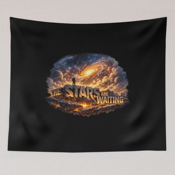 Item preview, The Stars Are Waiting - Inspirational Space Typography Art designed and sold by MKreative Studio.