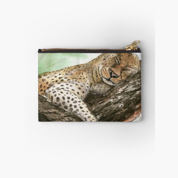 Item preview, Sleeping Leopard on Tree Watercolor Painting – Wildlife Safari Art designed and sold by watercolorbytelma.