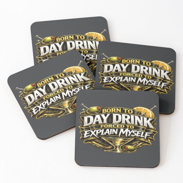 Item preview, Born to Day Drink Forced to Explain Myself Funny Martini Shirt designed and sold by POD DYNASTY | Original Print On Demand T-Shirt Graphics.
