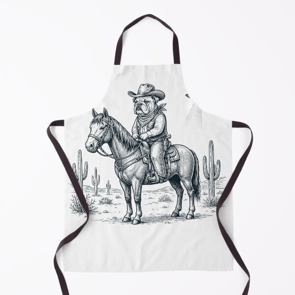 Item preview, Vintage Bulldog Cowboy Desert Horse UFO Cactus Dog Lover designed and sold by DoodleTortle.