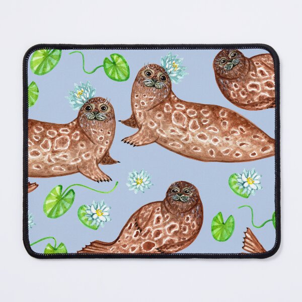 Item preview, Saimaa Ringed Seal and Waterlily designed and sold by Ivy Lily Art.