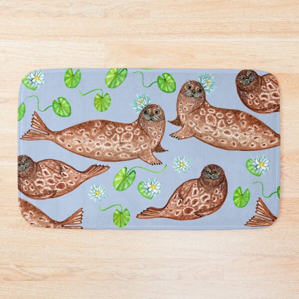 Item preview, Saimaa Ringed Seal and Waterlily designed and sold by Ivy Lily Art.