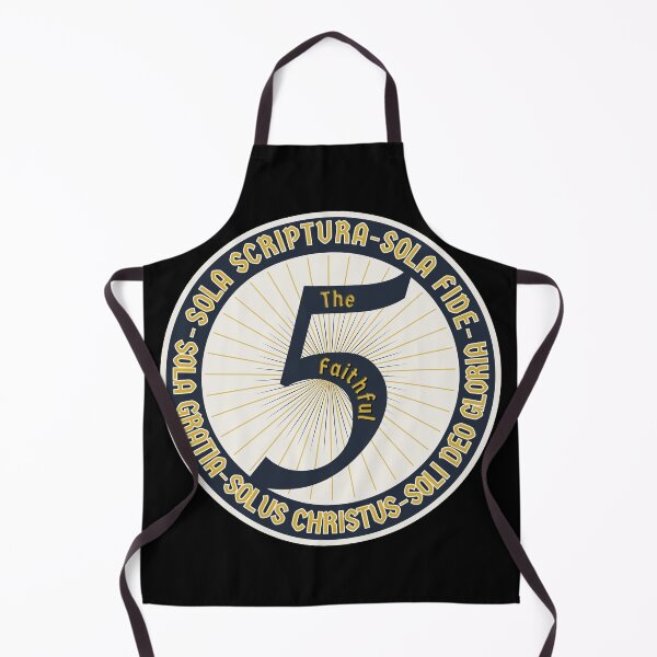 Item preview, The Faithful Five – Five Solas Reformation Badge designed and sold by Solus Christus.