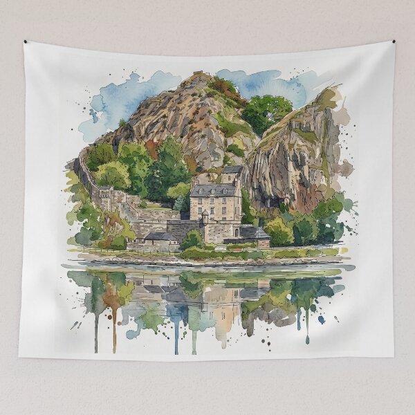 Item preview, Watercolour illustration of Dumbarton Castle, Scotland designed and sold by davidelder.