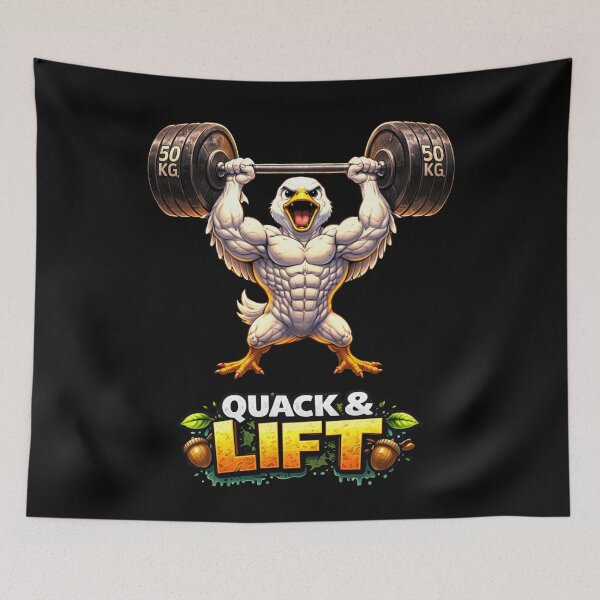 Item preview, Quack & Lift – Funny Gym Duck Lifting 50kg Dumbbells designed and sold by Gym4Studio.