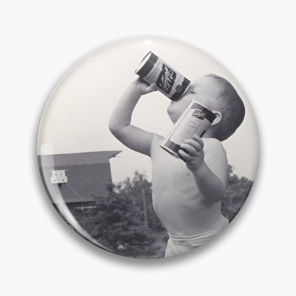 Item preview, Little drinking buddy, chip off the old block vintage baby drinking beer black and white funny humorous photograph poster art print designed and sold by Astrid Arkhangelsky.