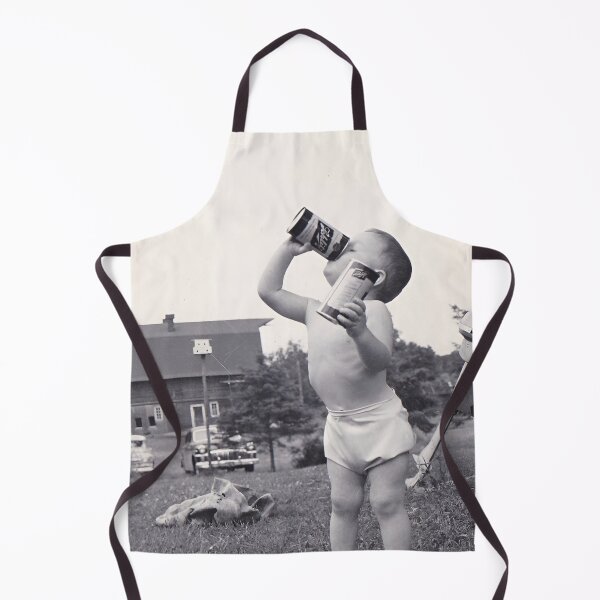 Item preview, Little drinking buddy, chip off the old block vintage baby drinking beer black and white funny humorous photograph poster art print designed and sold by Astrid Arkhangelsky.