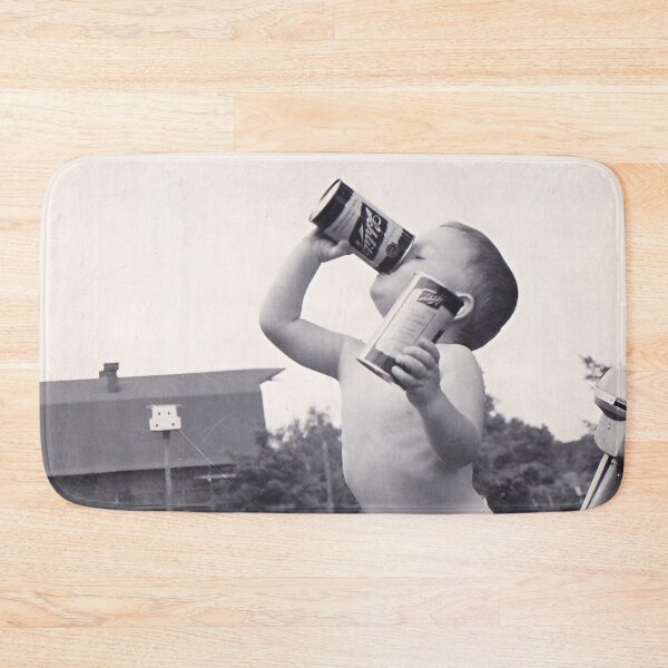 Item preview, Little drinking buddy, chip off the old block vintage baby drinking beer black and white funny humorous photograph poster art print designed and sold by Astrid Arkhangelsky.
