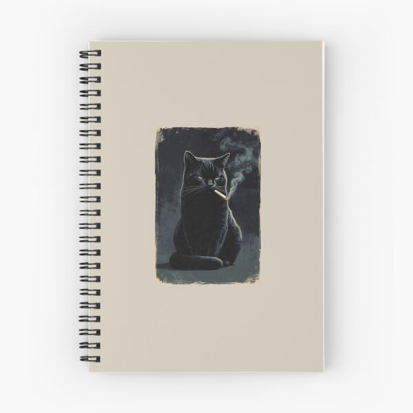 Item preview, Black cat smoking cigarette designed and sold by pick-me-art.